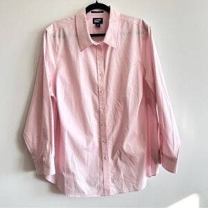 Lands End Blush Pink Button Down Blouse Shirt Oxford 22W